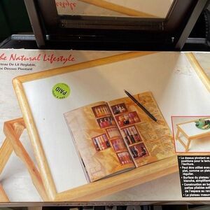 Himark The Natural Lifestyle Adjustable Tilt-Top Bed Tray Wood NIB